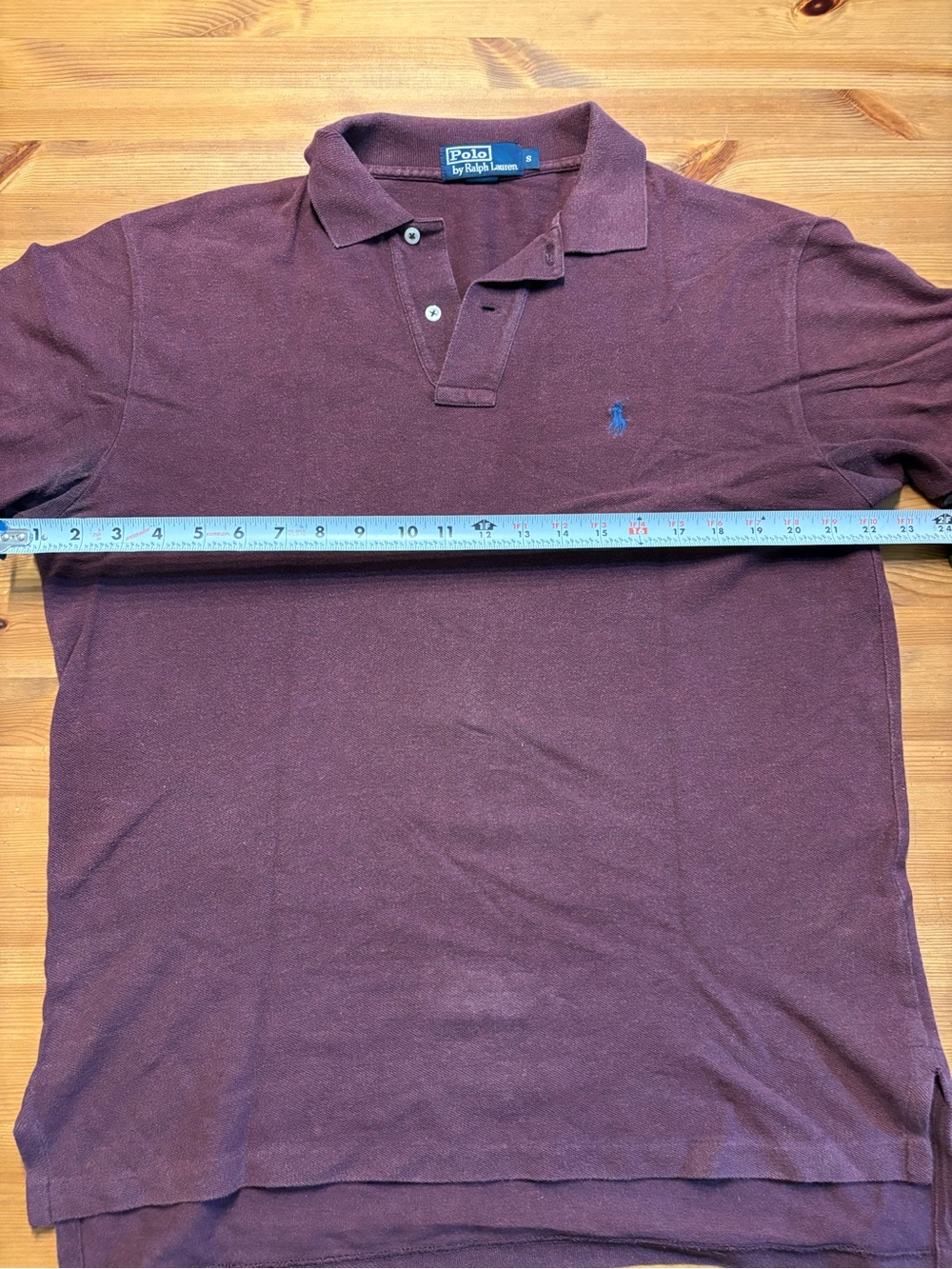 Polo Ralph Lauren Mens Small Burgundy Purple Short Sleeve Polo Shirt Cotton